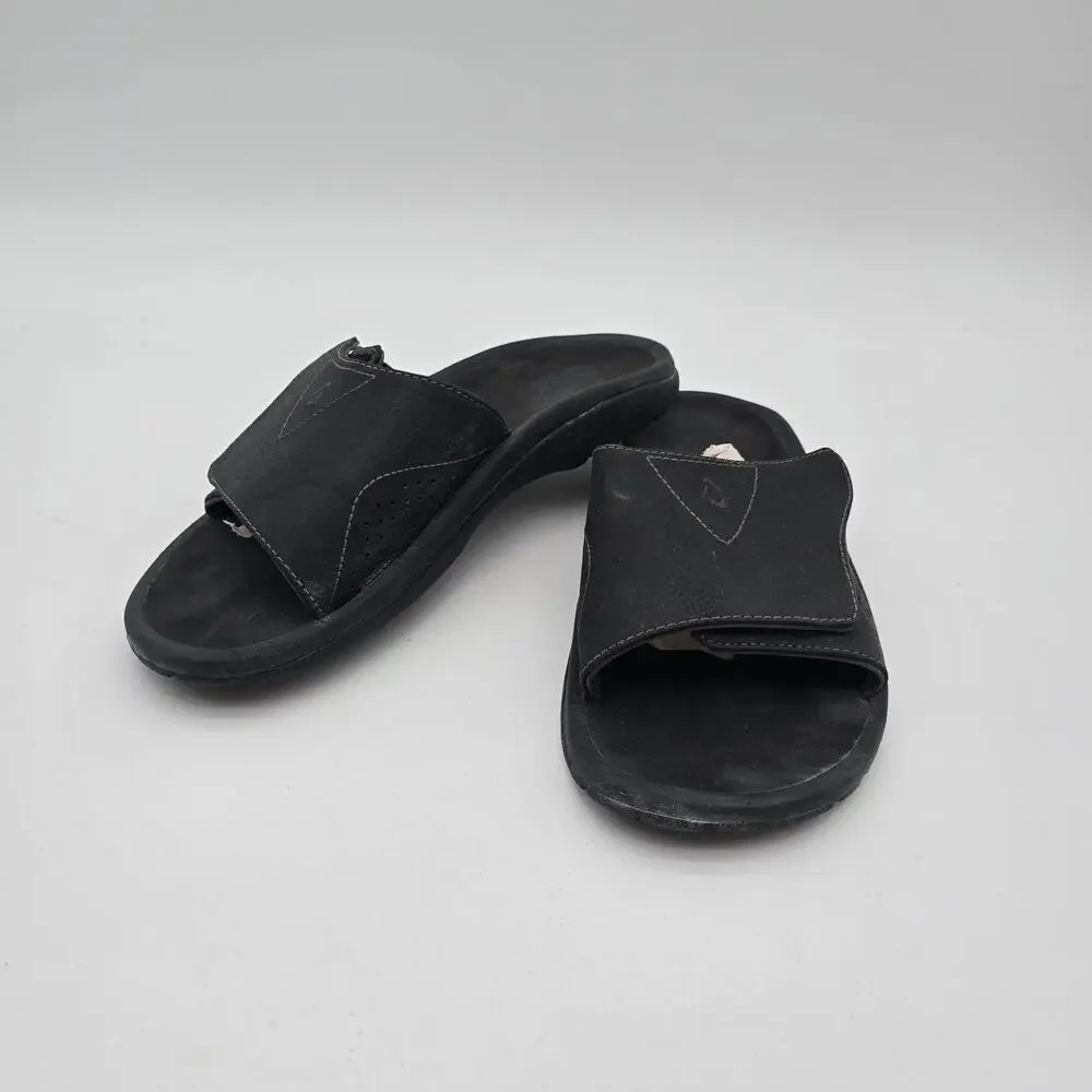 Olukai Sandals Mens 10 43 Black Nalu Slides Shoes Slip On Hook Loop Water